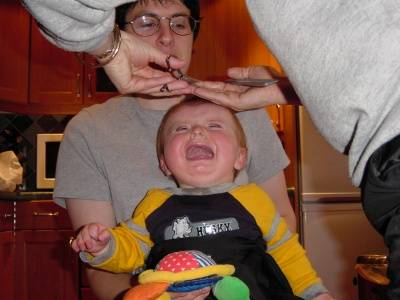 Robert's first haircut...